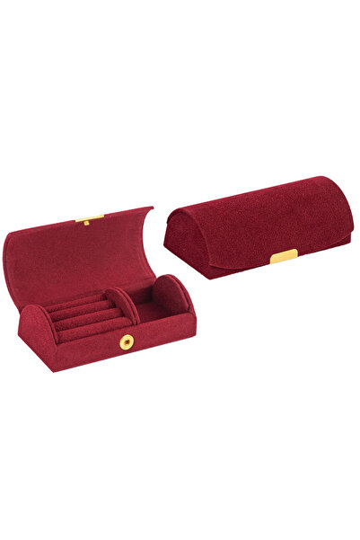 Choice3 A0278-red Arched Portable Jewelry Storage Box Portable Business Trip ...