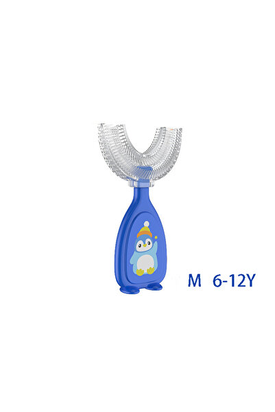 Choice3 blue-M Children's 360 Degree Infant U-shaped Toothbrush Baby Health T...