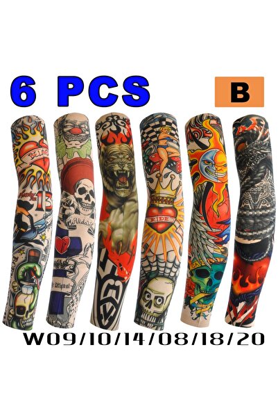 Choice1 B 6 Pcs Tattoo Sleeves Sun Protection Men Women Summer Seamless Arm C...