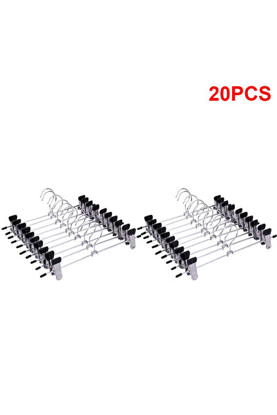 Choice 20PCS 10/20Pcs Pants Hangers with Clips Adjustable SkirtHangers for Wo...