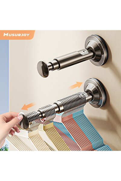 Choice 2pcs grey 1/2pcs Hanger Storage Rack - No Drill Suction Cup Installati...