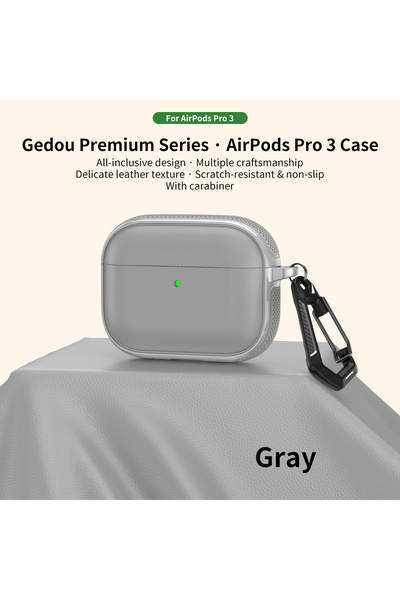 Choice16 for Airpods 4 Grey Leather Texture Case for Airpods 1 2 3 4 Pro Air ...