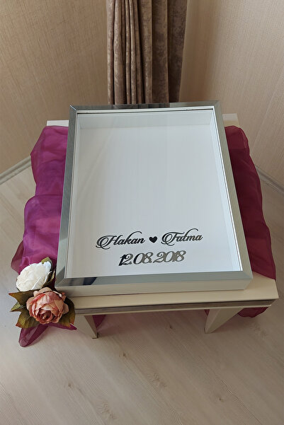 Verda Çerçeve 40x50 Cm Beyaz-füme Derin Ledsiz Gül Anı Çerçevesi! Gül Kutusu