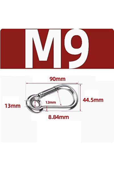 Choice17 M9-03-3.54IN 304 Stainless Steel Carabiner Clip Spring Snap Heavy Du...