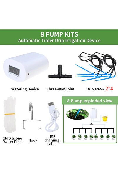 Choice 8 pump kit Automatic Plant Flower Watering Pump Home Sprinkler Drip Ir...