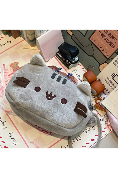 Choice MINISO cat Cute Fat Gigi Cat Plush Pencil Case for Girls Kawaii Ins St...