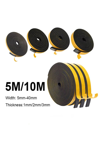 Choice59 10mm Thick 5mm Length 5m 2M-10M Single Sided Adhesive Waterproof Wea...