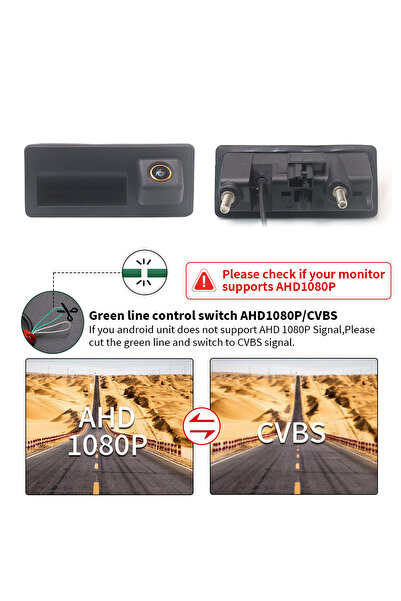 Choice كاميرا خلفية 12 فولت AHD 1080P-CVBS AHD 1080P لمقبض الباب الخلفي لسيار...
