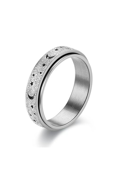 Choice28 6 Silver Stainless Steel Spinning Rotating Rings For Women Men 6MM R...