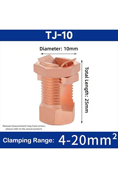 Choice TJ-10 New TJ Series Split Bolt Connector Sturdy Durable Copper Bolt Cl...