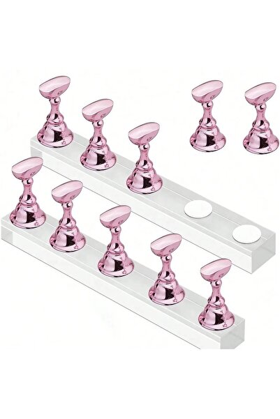 Choice3 pink 2pcs 2Set Magnetic Nail Art Display Stand Set Press Nail Holder ...