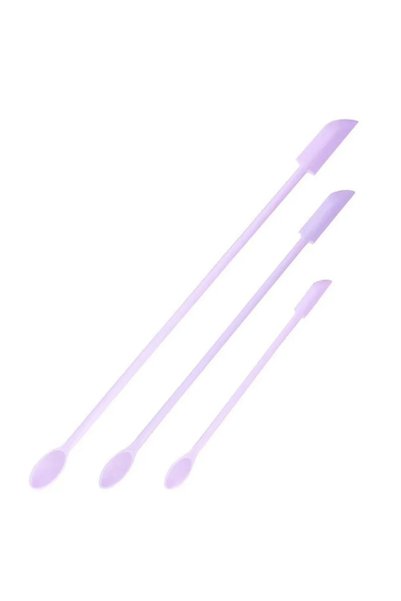 Choice 3pcs-purple 3pcs Mini Silicone Double Scraper Emulsion Mask Spatula Co...