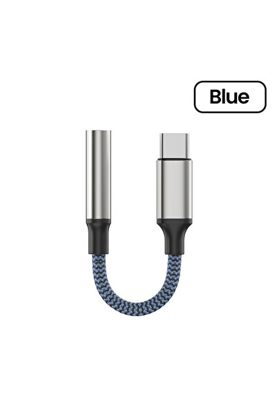 Choice كابل صوتي USB C إلى 3.5 ملم أزرق اللون، محول سماعات أذن من النوع C ذكر...