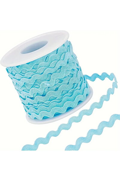 Choice3 27yards sky blue 1 Roll 27yd/25m RIC Rac Trim Ribbon Wave Sewing Bend...