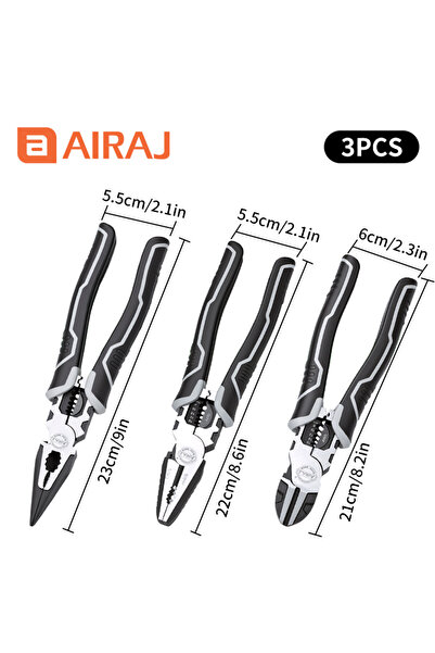 Choice3 3-piece set AIRAJ 3 PCS Multifunctional Electrician Wire Pliers Heavy...