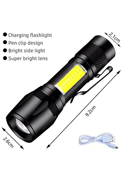 Choice mini licht Super Bright Flashlight USB Rechargeable LED Long Range Tac...