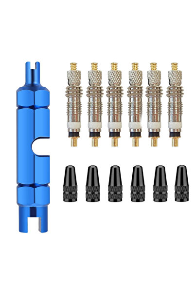 Choice 6pcs blue 6/12pcs Bicycle Removable Presta Valve Core Bike Replacement...