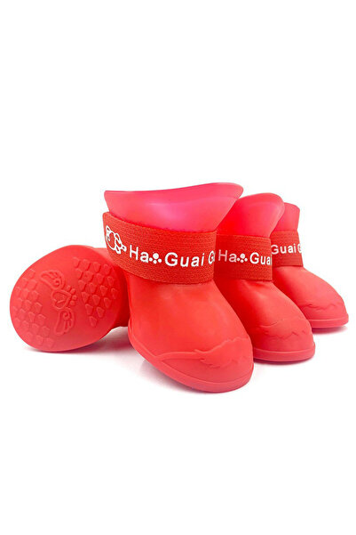 Choice9 M Red Pet silicone rain shoes anti-dirty non-slip waterproof dog shoe...