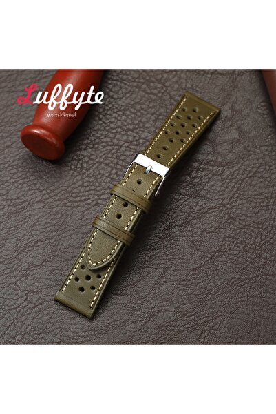 Choice 22mm Green Genuine Leather Strap Men Women Cowhide Watchband 20mm 22mm...