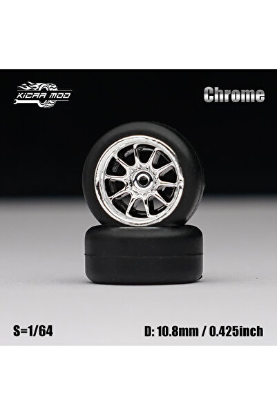 Choice1 MMW79 1/64 Model Car Electroplated Silver Wheels with Fixed Tires Com...