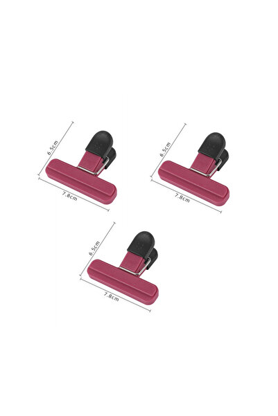 Choice1 S - 3Pcs Rose Red Portable Bag Clips Kitchen Storage Food Snack Seal ...
