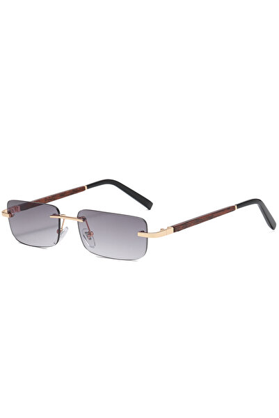 Choice1 black Hiking Wooden Rimless Square Anti Light Glasses Women Men Vinta...
