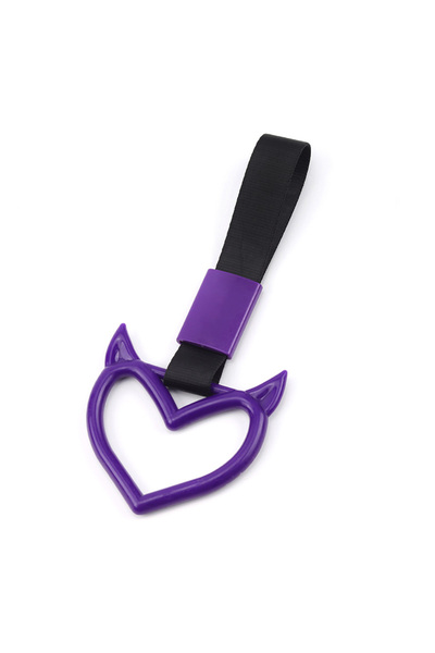Choice1 purple JDM Train Bus Handle Hand Strap Ring Heart Styling Drift Charm...