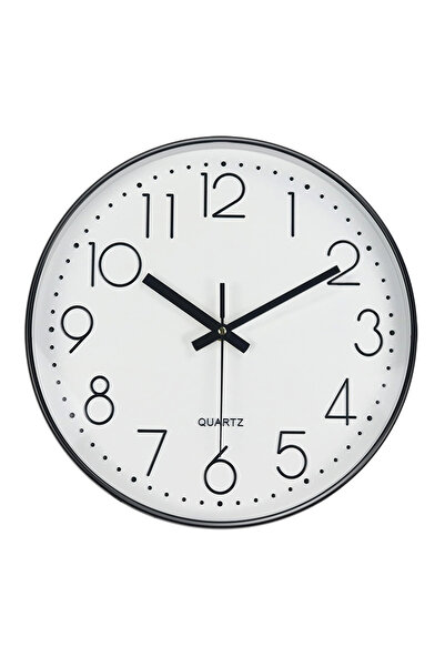 Choice1 8 inch White Black G1233B 8-Inch Minimalist Quartz Wall Clock, 3D Dig...
