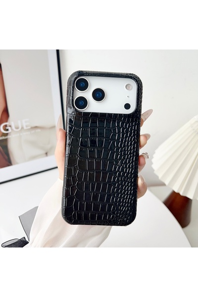 Choice iPhone 15 Pro Artificial leather black Advanced Solid Color Glossy Cro...