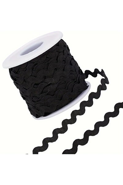 Choice4 27yards black 1 Roll 27yd/25m RIC Rac Trim Ribbon Wave Sewing Bending...