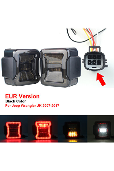 Choice1 EUR Version Black for Jeep Wrangler JK 2007-2018 LED Tail Light Taill...