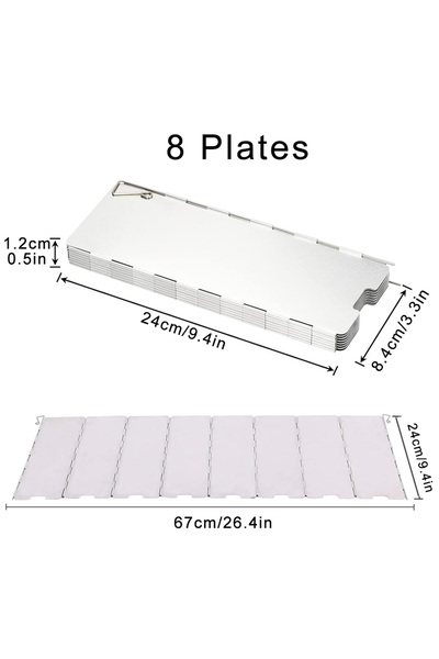 Choice11 8 Plates 8/9/10/12/14/16 Plates Folding Camping Stove Windshield Gas...