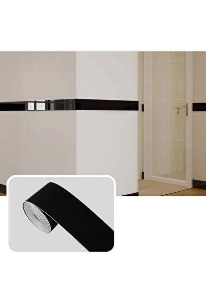 Choice1 5mX10cm black 1pc 10cm X 5m PVC Self-Adhesive Marble Baseboard Sticke...