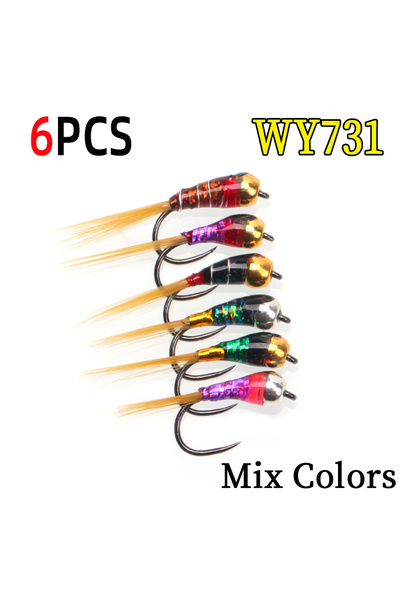 Choice 6PCS WY731Mix 6PCS Perdigon Nymph or Euro Nymph for Weighted Fly Fishi...