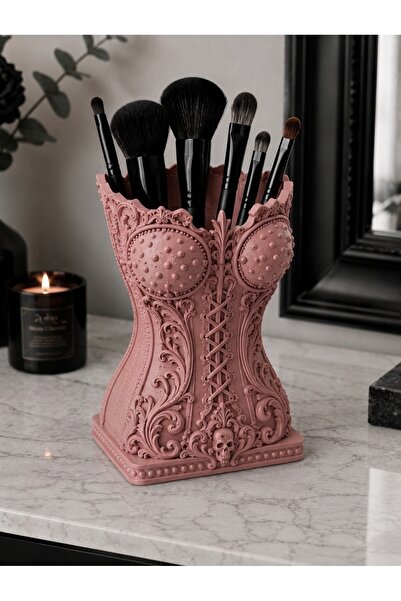 TREDO Gothic Design Corset-Look Makeup Brush Organizer - Decorative Pen Holde...