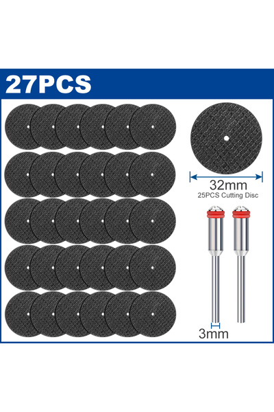 Choice 27pcs 3mm XCAN 32mm Abrasive Cutting Disc Set With Mandrels Grinding W...