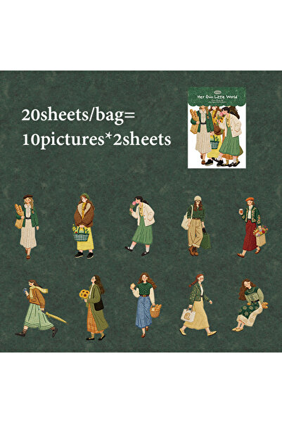 Choice3 S31047-2 ماركة Mr.Paper، 20 قطعة/كيس، ملصقات ذات طابع شخصيات مع نقش ب...