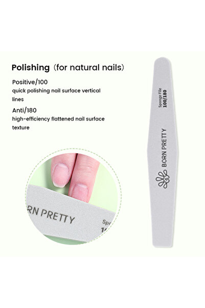 choice2 1PC D BORN PRETTY 1/4PCS Nail File Buffer 100/180/240/320 Grit Double...