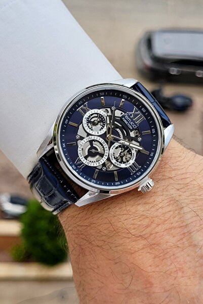 Ferrucci Kasası Silver Lacivert Siyah Renk Fonksiyonlu 45 Mm Erkek Kol Saati