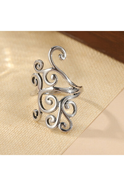 choice2 6 Silver Plated B287 Vintage Hand Carved Flower Hollowed Silvery Plat...