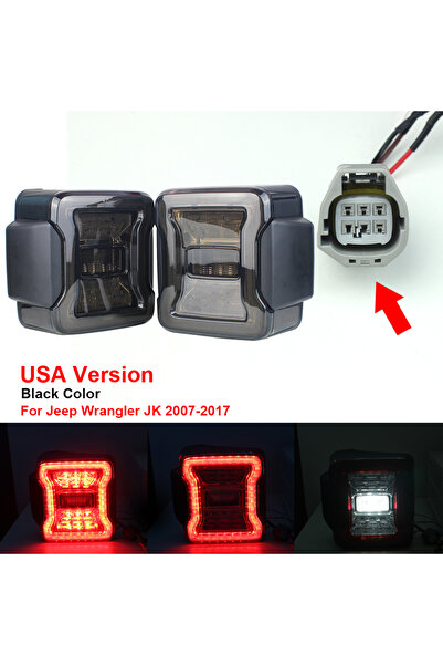Choice3 USA Version Black for Jeep Wrangler JK 2007-2018 LED Tail Light Taill...