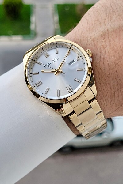 Ferrucci Gold Color Gift Packaged 40 mm Men's Wristwatch with Calendar