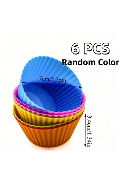 Choice6 6PCS-Round 6/12pcs Silicone Cupcake Liners Reusable Baking Cups Nonst...