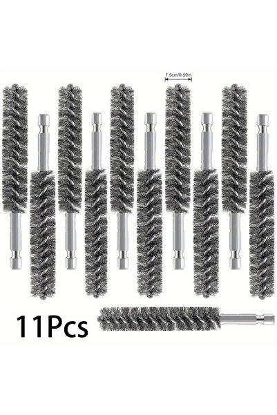 Choice1 11Pcs Wire Brush Hole Brush, Nylon Twisted Rust Removal, Hexagonal Dr...