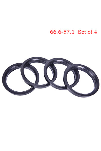 Choice Black 4Pcs 66.6-57.1mm Plastic Wheel Bore Center Collar Hub Centric Ring