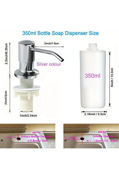 Choice 350ml silver color Stainless Steel Pump Useful Kitchen Sink Tools Home...