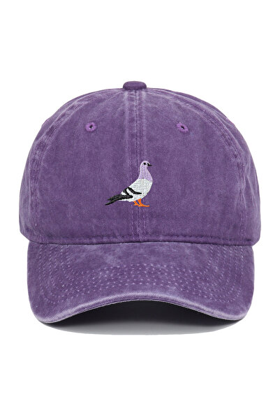 Choice4 PURPLE Baseball cap suitable for all seasons, pigeon embroidery patte...