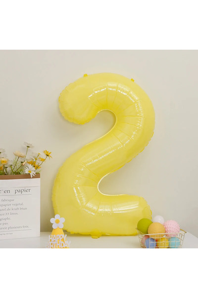 Choice 40inch number 2 1pc 40 inch Lemon Yellow Digital Balloon Aaluminum Fil...