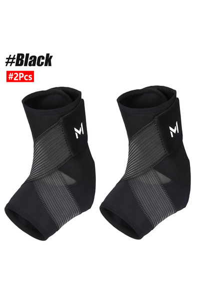 Choice5 M Black-2Pcs 1/2Pcs Ankle Brace with Straps, Ankle Compression Suppor...