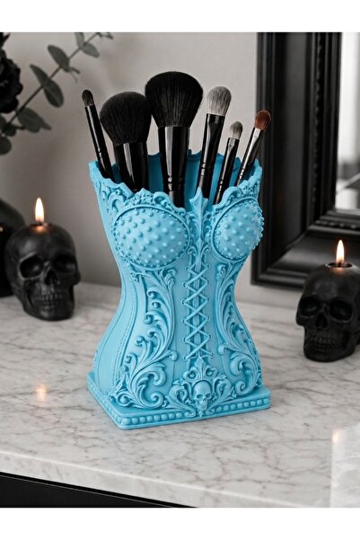TREDO Gothic Design Corset-Look Makeup Brush Organizer - Decorative Pen Holde...